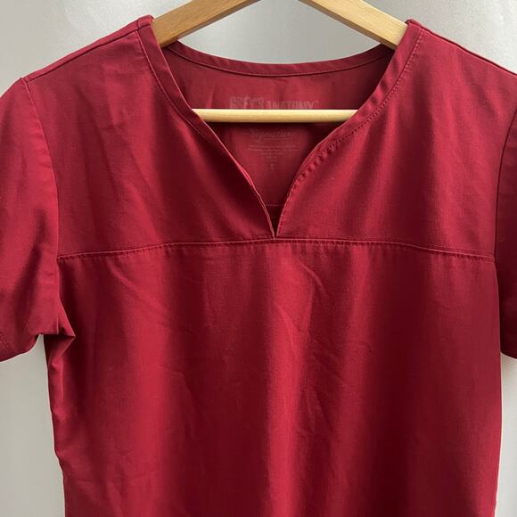Barco SMALL Grey's Anatomy Signature Red Scrub Top Uniform Short Sleeve - Picture 3 of 11